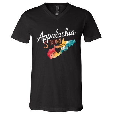 Appalachia Strong Nc Mountains V-Neck T-Shirt