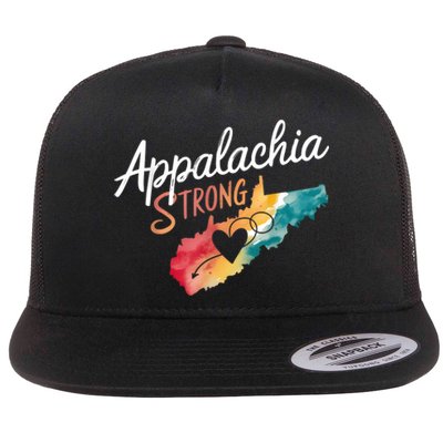 Appalachia Strong Nc Mountains Flat Bill Trucker Hat