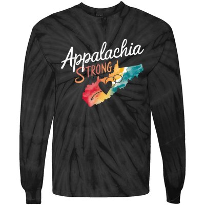 Appalachia Strong Nc Mountains Tie-Dye Long Sleeve Shirt