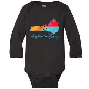 Appalachia Strong Nc Mountains Baby Long Sleeve Bodysuit