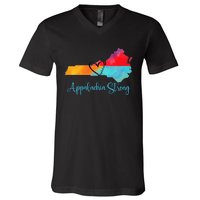 Appalachia Strong Nc Mountains V-Neck T-Shirt