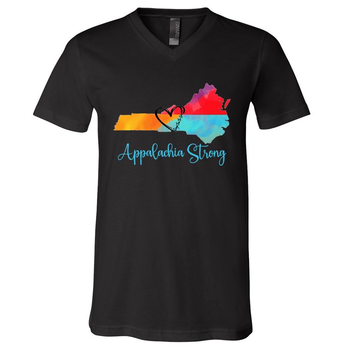 Appalachia Strong Nc Mountains V-Neck T-Shirt