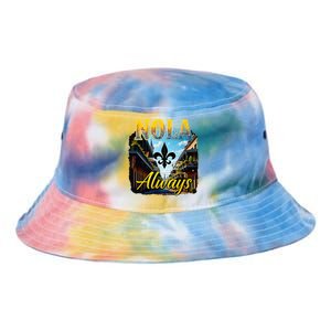 Always Support Nola Always Nola Never Forget New Orleans Tie Dye Newport Bucket Hat