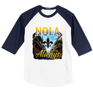 Always Support Nola Always Nola Never Forget New Orleans Baseball Sleeve Shirt