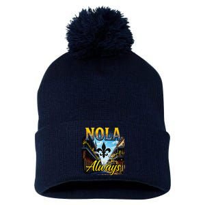 Always Support Nola Always Nola Never Forget New Orleans Pom Pom 12in Knit Beanie