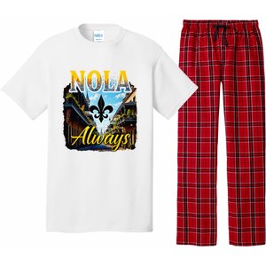 Always Support Nola Always Nola Never Forget New Orleans Pajama Set