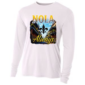 Always Support Nola Always Nola Never Forget New Orleans Cooling Performance Long Sleeve Crew