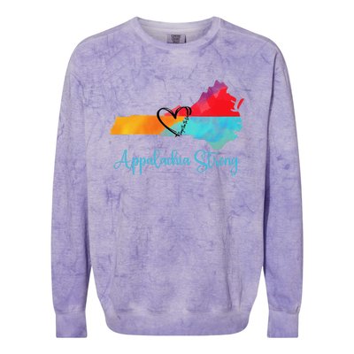 Appalachia Strong Nc Mountains Colorblast Crewneck Sweatshirt