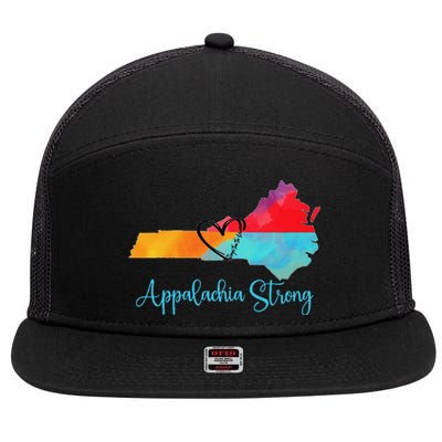 Appalachia Strong Nc Mountains 7 Panel Mesh Trucker Snapback Hat