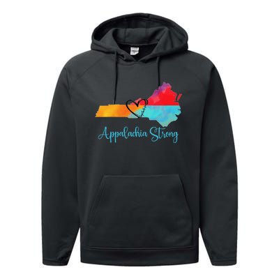 Appalachia Strong Nc Mountains Performance Fleece Hoodie