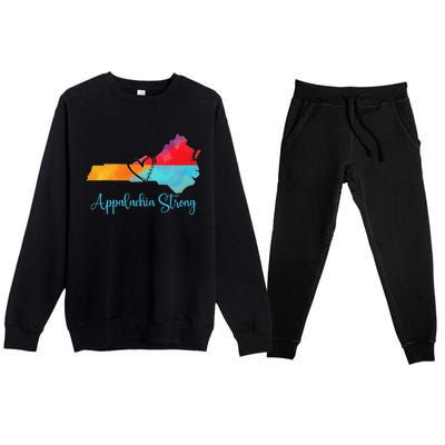 Appalachia Strong Nc Mountains Premium Crewneck Sweatsuit Set