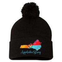 Appalachia Strong Nc Mountains Pom Pom 12in Knit Beanie