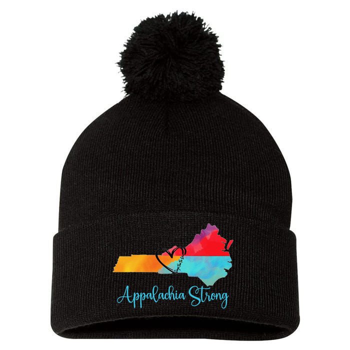 Appalachia Strong Nc Mountains Pom Pom 12in Knit Beanie