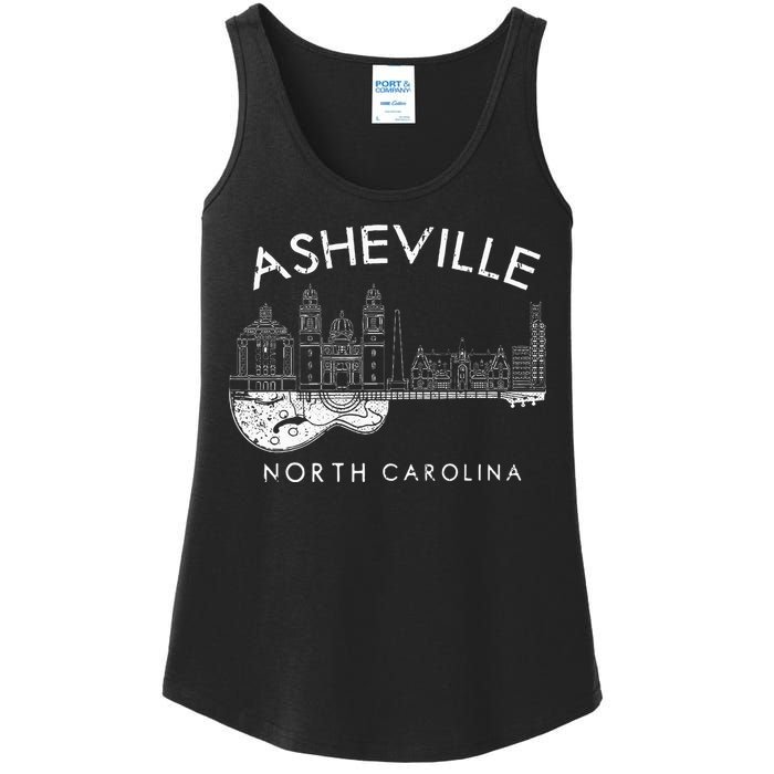 Asheville Souvenir North Carolina Lover Music Guitar Ladies Essential Tank