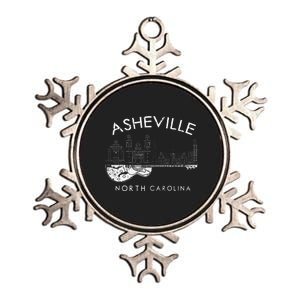 Asheville Souvenir North Carolina Lover Music Guitar Metallic Star Ornament