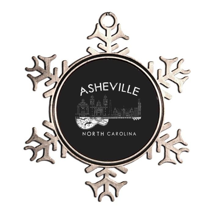 Asheville Souvenir North Carolina Lover Music Guitar Metallic Star Ornament