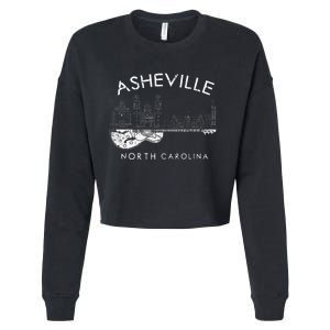 Asheville Souvenir North Carolina Lover Music Guitar Cropped Pullover Crew