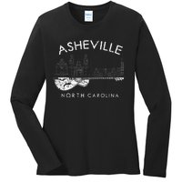 Asheville Souvenir North Carolina Lover Music Guitar Ladies Long Sleeve Shirt