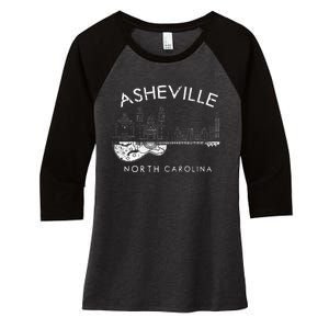 Asheville Souvenir North Carolina Lover Music Guitar Women's Tri-Blend 3/4-Sleeve Raglan Shirt