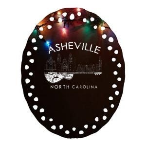 Asheville Souvenir North Carolina Lover Music Guitar Ceramic Oval Ornament