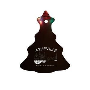 Asheville Souvenir North Carolina Lover Music Guitar Ceramic Tree Ornament