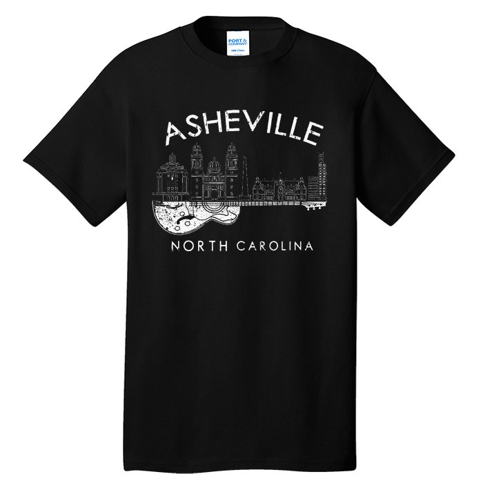 Asheville Souvenir North Carolina Lover Music Guitar Tall T-Shirt