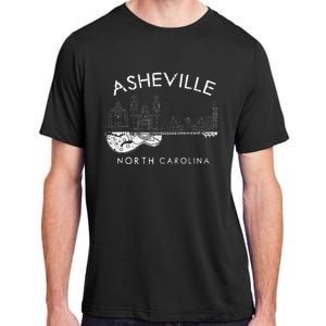 Asheville Souvenir North Carolina Lover Music Guitar Adult ChromaSoft Performance T-Shirt