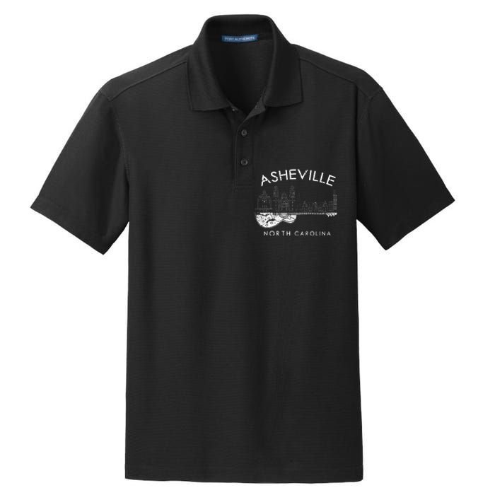 Asheville Souvenir North Carolina Lover Music Guitar Dry Zone Grid Polo