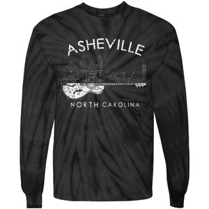 Asheville Souvenir North Carolina Lover Music Guitar Tie-Dye Long Sleeve Shirt