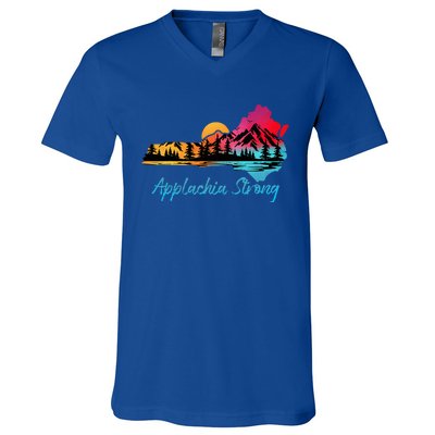 Appalachia Strong Nc Mountains Sunset Nature Lovers V-Neck T-Shirt