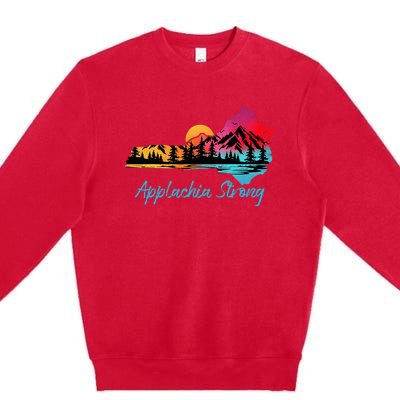 Appalachia Strong Nc Mountains Sunset Nature Lovers Premium Crewneck Sweatshirt