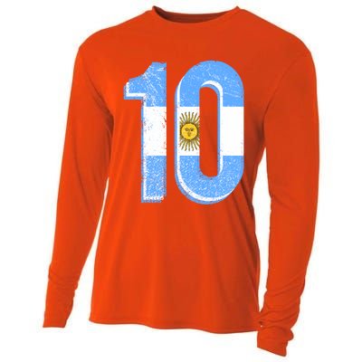 Argentina Soccer Number 10 Football Futbol Numero 10 Meaningful Gift Cooling Performance Long Sleeve Crew