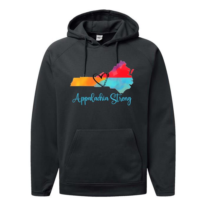 Appalachia Strong Nc Mountains Performance Fleece Hoodie