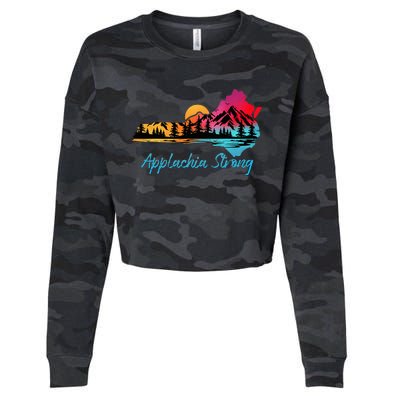 Appalachia Strong Nc Mountains Sunset Nature Lovers Cropped Pullover Crew