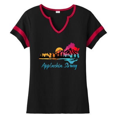 Appalachia Strong Nc Mountains Sunset Nature Lovers Ladies Halftime Notch Neck Tee