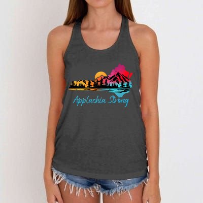 Appalachia Strong Nc Mountains Sunset Nature Lovers Women's Knotted Racerback Tank