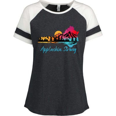 Appalachia Strong Nc Mountains Sunset Nature Lovers Enza Ladies Jersey Colorblock Tee