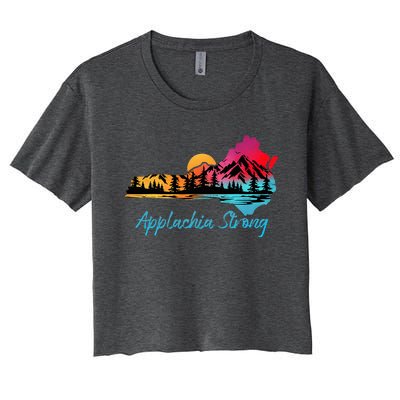 Appalachia Strong Nc Mountains Sunset Nature Lovers Women's Crop Top Tee