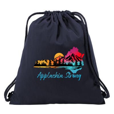 Appalachia Strong Nc Mountains Sunset Nature Lovers Drawstring Bag