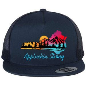 Appalachia Strong Nc Mountains Sunset Nature Lovers Flat Bill Trucker Hat