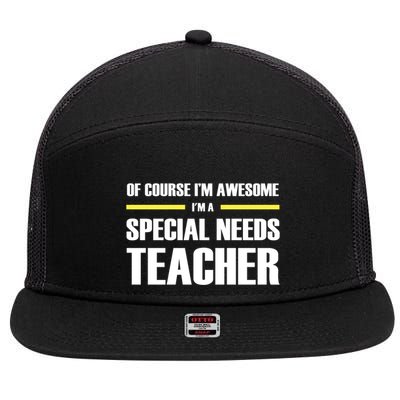 Awesome Special Needs Teacher Funny Gift 7 Panel Mesh Trucker Snapback Hat