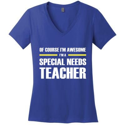 Awesome Special Needs Teacher Funny Gift Women's V-Neck T-Shirt