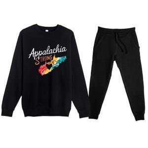 Appalachia Strong Nc Mountains Premium Crewneck Sweatsuit Set