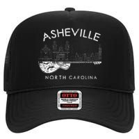 Asheville Souvenir North Carolina Lover High Crown Mesh Back Trucker Hat