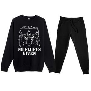 Australian Shepherd No Fluffs Given Dog Mom Dad Funny Gift Premium Crewneck Sweatsuit Set