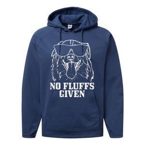 Australian Shepherd No Fluffs Given Dog Mom Dad Funny Gift Performance Fleece Hoodie