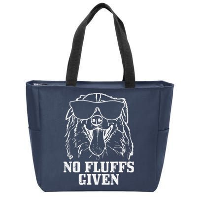 Australian Shepherd No Fluffs Given Dog Mom Dad Funny Gift Zip Tote Bag