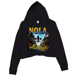 Always Support Nola Always Nola Never Forget New Orleans Crop Fleece Hoodie