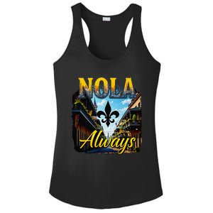 Always Support Nola Always Nola Never Forget New Orleans Ladies PosiCharge Competitor Racerback Tank