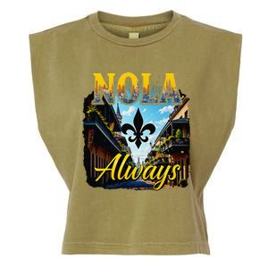 Always Support Nola Always Nola Never Forget New Orleans Garment-Dyed Women's Muscle Tee